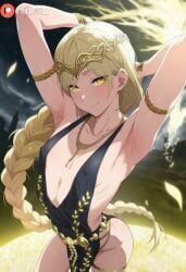 queen_marika_the_eternal, elden_ring, fai_ai_, arched_back, armpit_fetish