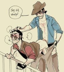 sniper_(team_fortress_2), team_fortress_2, sgt_nuttwister, 2boys, anal