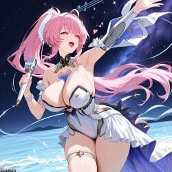 aemeath_(wuthering_waves), wuthering_waves, (titancore), bouncing_breasts, curvy_figure