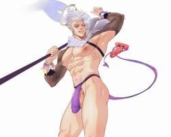 han_xin_(honor_of_kings), gay, jockstrap, nude, six_pack