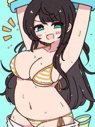 oozora_subaru, hololive, 1girl, alternate_hairstyle, bikini
