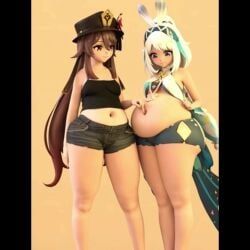hu_tao_(genshin_impact), liyue_girls, mualani_(genshin_impact), genshin_impact, zazkinkart