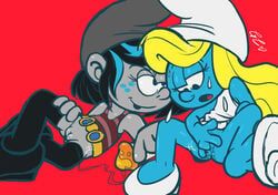 smurfette, vexy, the_smurfs, glamorous_love, 2girls
