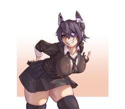pachinkomech, 1girls, big_breasts, breasts, feisty