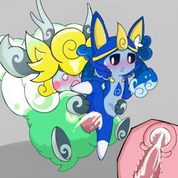 aervantex_(the_battle_cats), mizuririn, mizuririn_(the_battle_cats), original_characters, elemental_pixies