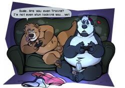b_(dead_stray_bear), dead_stray_bear, anthro, aroused, balls