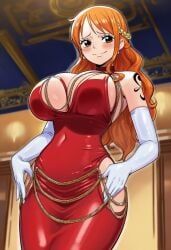 nami_(one_piece), one_piece, 23_ai_illust, 1girls, arm_tattoo