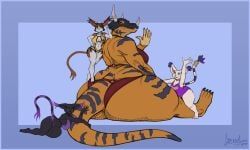 blackgatomon, digimon_(species), gatomon, greymon, mikemon