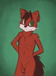 ember_(artist), animal_genitalia, balls, black_fur, ember_(character)