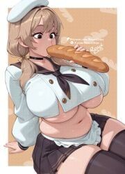 bready_(nikke), goddess_of_victory:_nikke, reactchips, 1girls, apron