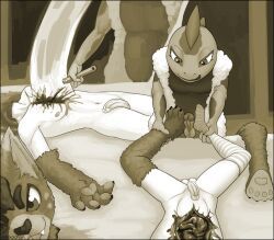 oskar_(2ndvoice), emikochan, anthro, bed, blood
