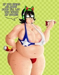 alu-chan, alucard_belmont, 1girls, bbw, belly