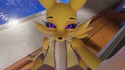 renamon, digimon, vrchat, queenstarvr, blowjob
