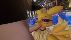 renamon, digimon, vrchat, queenstarvr, blowjob