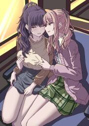 akiyama_mizuki, asahina_mafuyu, project_sekai, chin_gero, 1boy