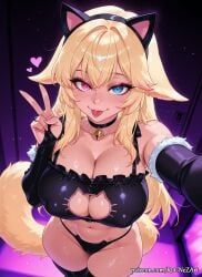 foxyevoxy, patreon, rognezart, 1girl, :p