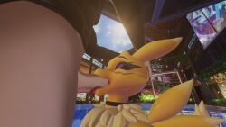 renamon, digimon, vrchat, queenstarvr, blowjob