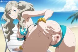 ann_takamaki, patreon, digitalwaifugallery, 1girl, anus