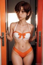 evie_(stellar_blade), stellar_blade:_blood_rain, 1girl, bra, cleavage