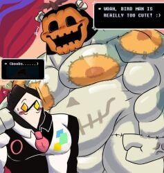 jackenstein, swatch_(deltarune), deltarune, bara, belly