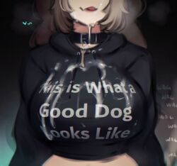 original, rukunikun, 1girl, black_collar, black_shirt