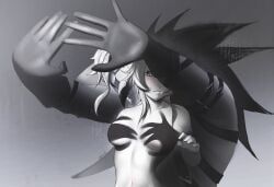 dottore_(genshin_impact), lumine_(genshin_impact), genshin_impact, 1boy1girl, belly