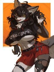 original_character, zeminachan, abs, anthro, belly
