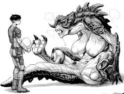 deathclaw, female_deathclaw, vault_dweller, fallout, double_deck