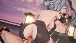 aether_(genshin_impact), ganyu_(genshin_impact), ganyu_(twilight_blossom)_(genshin_impact), keqing_(genshin_impact), keqing_(opulent_splendor)_(genshin_impact)