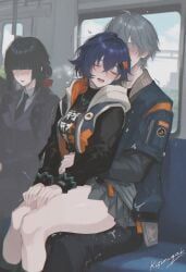 belle_(zenless_zone_zero), wise_(zenless_zone_zero), zenless_zone_zero, kizirugai, 1boy