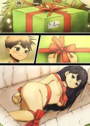 hero_(omori), mari_(omori), omori, vegasvat, christmas_outfit
