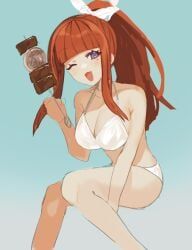 sq_(gnosia), gnosia, alternate_costume, alternate_hairstyle, bikini