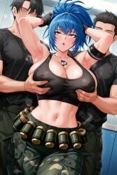 leona_heidern, king_of_fighters, snk, 1female, 2males