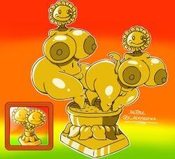 gold_sunflower_trophy_(pvz), sunflower_(pvz), plants_vs._zombies, plants_vs_zombies, popcap_games