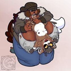 seawitch, anthro, big_breasts, breasts, canid