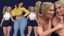 hitchcock, 1girls, 2futas, age_difference, asian_female