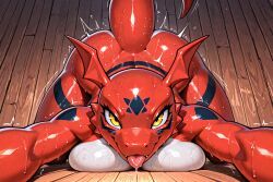 guilmon, digimon, raziel4545, anthro, arched_back