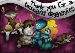 carrie_krueger, gumball_watterson, judith_fitzgerald, penny_fitzgerald, polly_fitzgerald