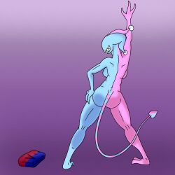 2_toes, 3_fingers, anthro, back_boob, back_muscles
