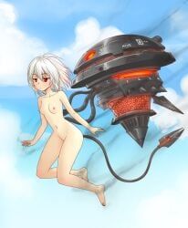 skechplezures, :|, barefoot, blue_sky, breasts