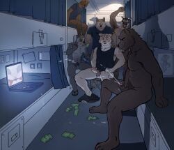 echto, anthro, antler_stump, balls, bed