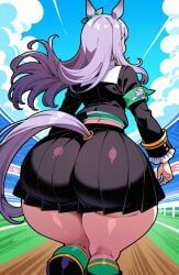 mejiro_mcqueen_(umamusume), umamusume, 1girl, behind_view, big_ass