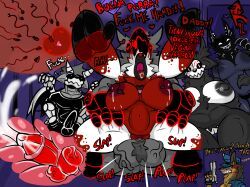 karelia_(ace_rattman), protogen, smiler_(the_backrooms), the_backrooms, roder_vasquez