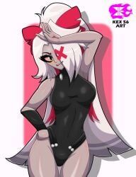 shihouin_yoruichi, shihouin_yoruichi_(cosplay), vaggi_(hazbin_hotel), vaggie_(hazbin_hotel), hazbin_hotel