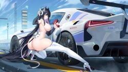 strasbourg_(azur_lane), strasbourg_(faerie_of_the_race_circuit)_(azur_lane), azur_lane, ass, black_hair