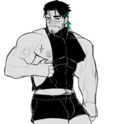 apzapuru, bara, bara_tiddies, bara_tits, blush