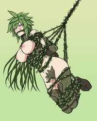 kii_(monster_musume), monster_musume_no_iru_nichijou, areolae, bark_skin, blue_eyes