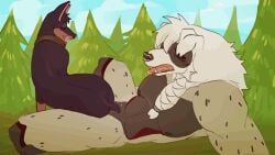 woolfe, animal_genitalia, animal_vulva, anthro, anthro_on_feral