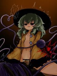komeiji_koishi, touhou, 1boy, 1girl, black_eyes