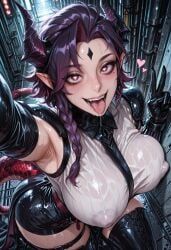 nefarith_(arknights:_endfield), arknights:_endfield, backdoorsenpai, 1girl, :d